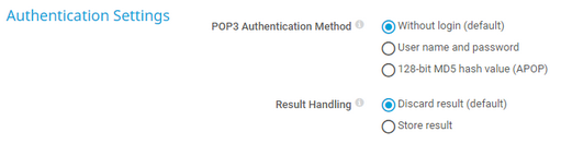 POP3 Authentication POP3 Authentication